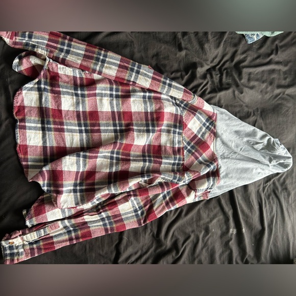 Blue notes boyfriend fit xs plaid sweater with hood - Picture 2 of 3